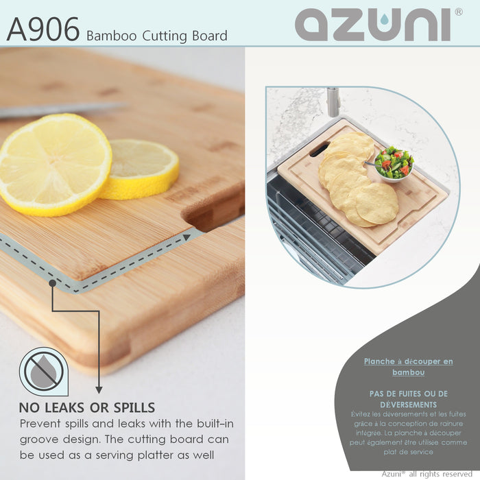 16 3/4" BAMBOO CUTTING  BOARD FOR KITCHEN SINK A906