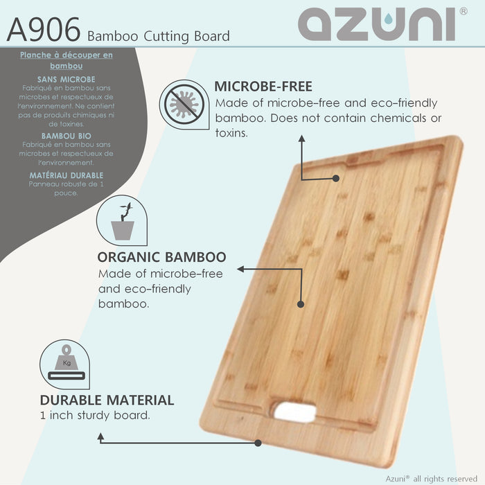 16 3/4" BAMBOO CUTTING  BOARD FOR KITCHEN SINK A906