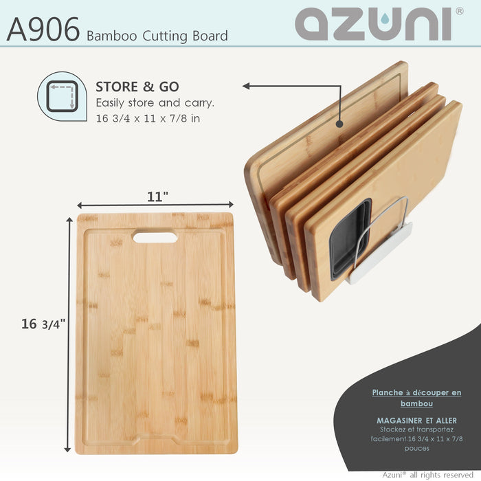16 3/4" BAMBOO CUTTING  BOARD FOR KITCHEN SINK A906