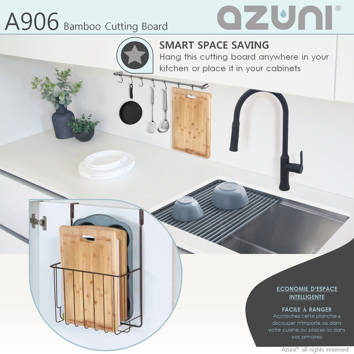 16 3/4" BAMBOO CUTTING  BOARD FOR KITCHEN SINK A906